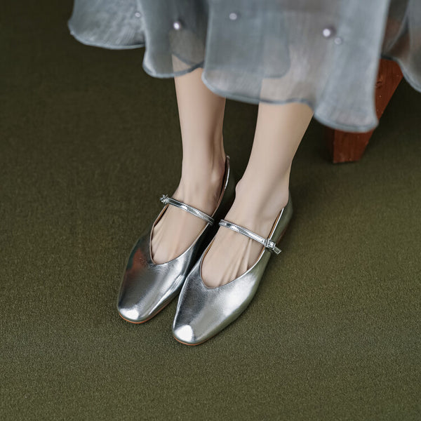 Zapatos Mary Jane Planos Cómodos de Punta Redonda para Mujer