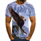 Camiseta Estampado Animal 3D para Hombre Manga Corta