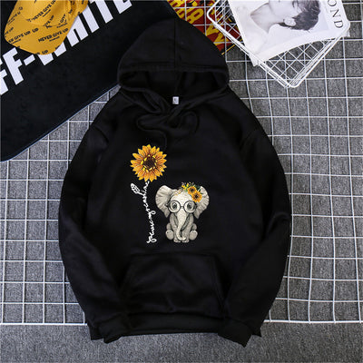 Sudadera Estampada con Capucha y Manga Larga para Mujer