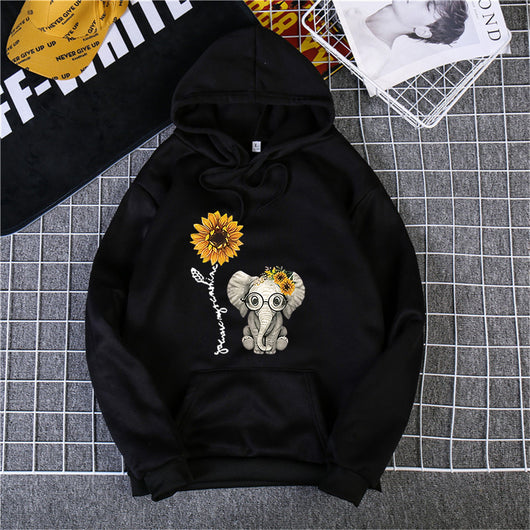 Sudadera Estampada con Capucha y Manga Larga para Mujer