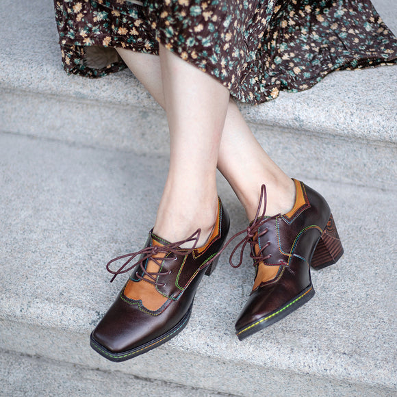 Tacones Étnicos Retro Primavera Verano - Zapatos de Mujer Estilo Vintage