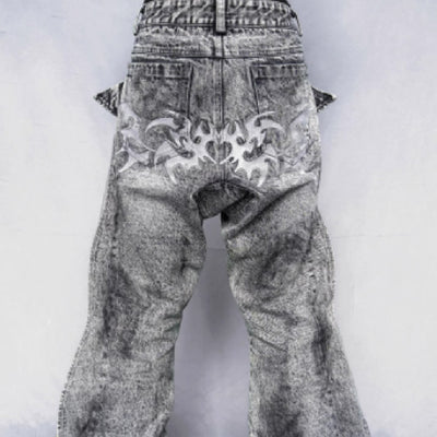 Pantalones Patchwork Deconstruidos con Diseño de Lavado Artístico - Image 11