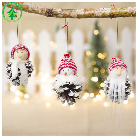 Adorno Navideño Muñeca de Madera con Piña - Colgante Decorativo Mini - Image 2