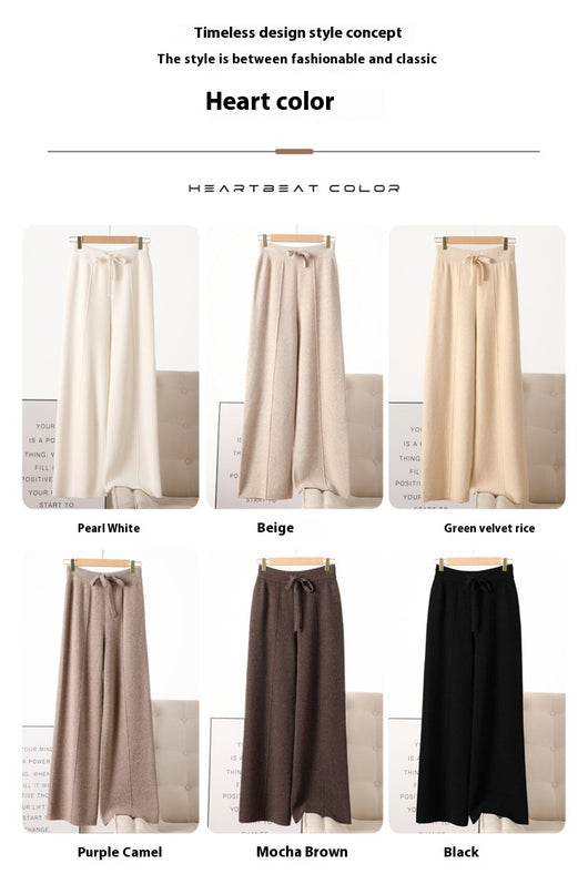 Pantalones de Lana Gruesa Cintura Alta con Caída Elegante - Image 16