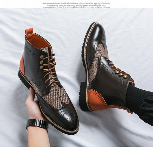 Botas Brogue de Cuero Vintage Estilo Británico para Hombre - Image 12