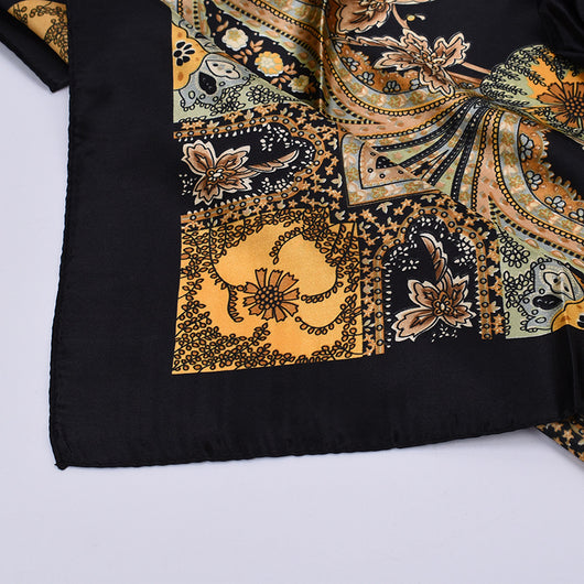 Pañuelo de Seda Estampado Clásico Retro - Versátil y Elegante para Primavera - Image 15