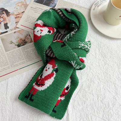 Bufanda Tejida Roja con Estampado de Reno y Copos de Nieve - Image 23