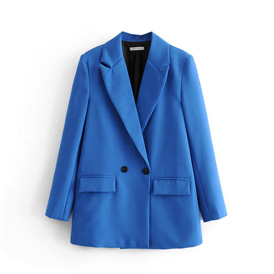 Blazer Oversize Doble Botonadura Color Sólido - Image 13