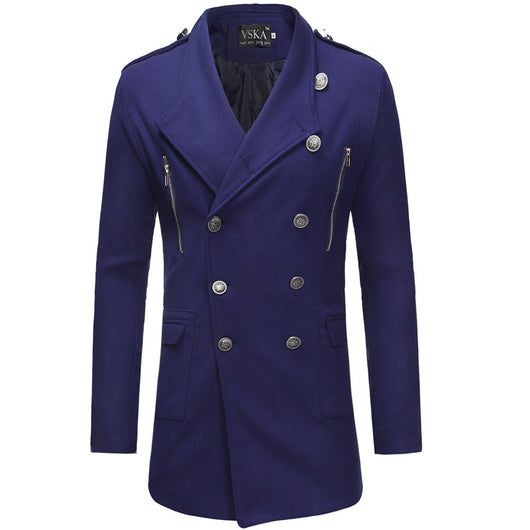 Abrigo Gabardina Doble Botonadura Cuello Solapa Grande Hombre Slim Fit Lana - Image 4