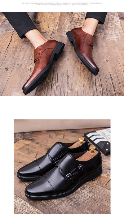 Zapatos de Cuero Slip-On Británicos Talla Grande para Hombre - Image 8