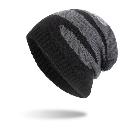 Gorro de Punto Tricolor a Rayas - Pullover Largo y Cálido