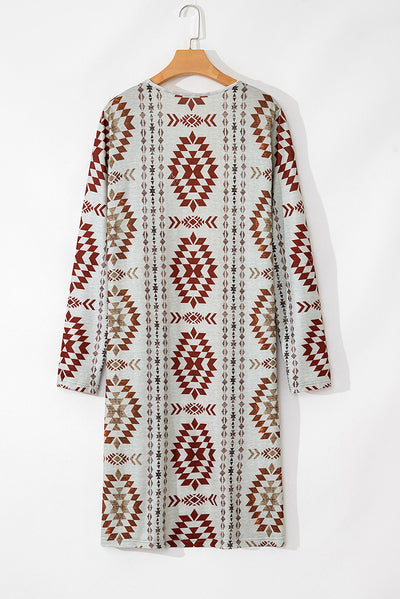 Cardigan Tejido con Estampado Geométrico - Colección Otoño para Mujer - Image 10