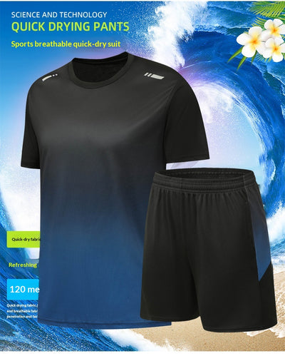 Conjunto Deportivo Casual de Verano con Diseño Degradado - Playera y Shorts - Image 13
