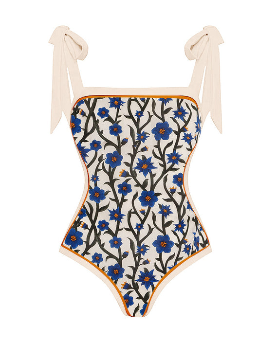 Traje de Baño Dos Piezas Chiffon con Falda Cadera Estampada - Image 24