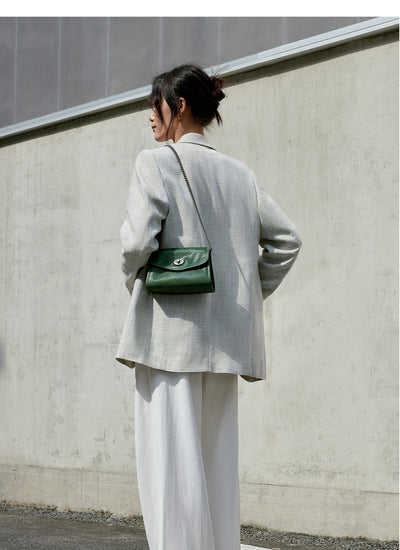 Bolso Mensajero de Cuero con Cadena para Mujer - Image 21