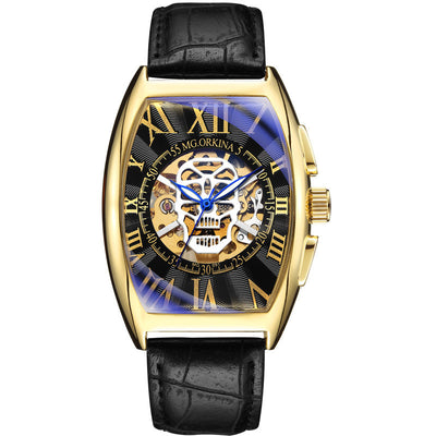 Reloj Mecánico para Hombre con Fondo Transparente y Diseño Barril - Image 9