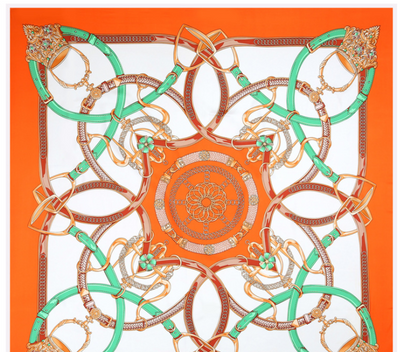 Pañuelo de Seda Twill Estampado Flores y Aves Jungle 130cm Protección Solar - Image 54