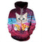 Moletom com Capuz Estampado Gato Comendo Pizza - Design Casual Masculino