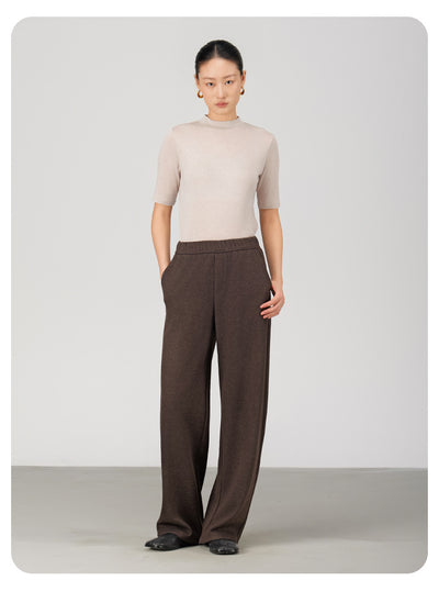 Pantalones de Lana Rectos Térmicos Talle Alto Slim Otoño Invierno - Image 34