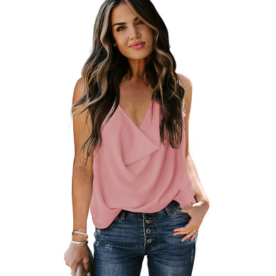 Blusa Suelta de Gasa con Cuello en V para Mujer - Image 5