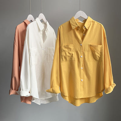 Camisa Suelta de Dos Bolsillos en Color Sólido - Image 8