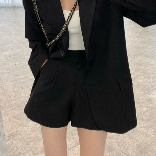Blazer Suelto Primavera con Short A-Line de Cintura Alta para Mujer - Image 3