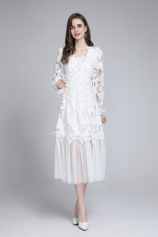Vestido Hueco Bordado Cintura Esbelta para Mujer - Image 39