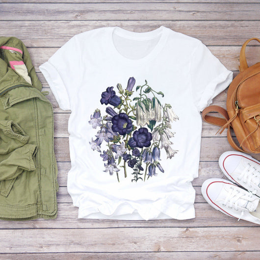 Blusa Estampado Floral Blanca Manga Corta - Image 9