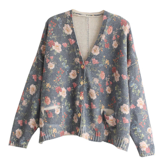 Cardigan Tejido con Estampado y Cuello en V de Manga Larga - Image 11