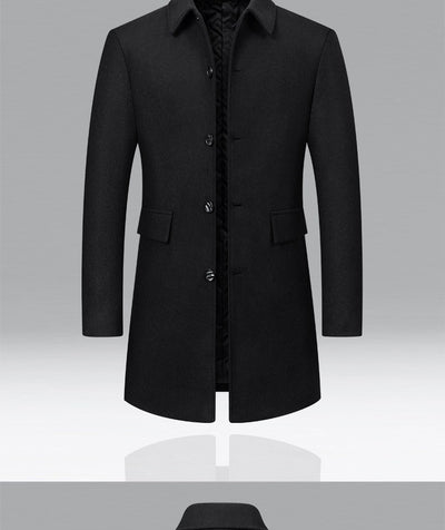 Abrigo de Lana Premium para Hombre Maduro - Estilo Solapa Clásica - Image 7