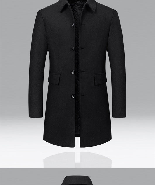 Abrigo de Lana Premium para Hombre Maduro - Estilo Solapa Clásica - Image 7