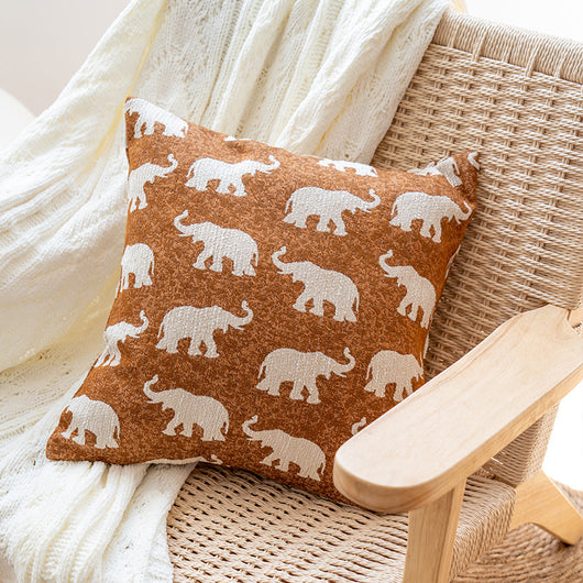 Cojín Decorativo Étnico con Tejido Teñido de Elefante - Image 3
