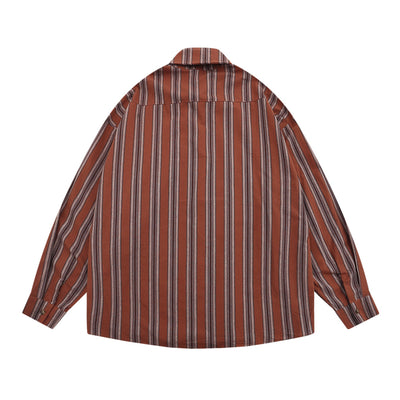 Camisa de Rayas Verticales Estilo Vintage Americano - Unisex Manga Larga - Image 17