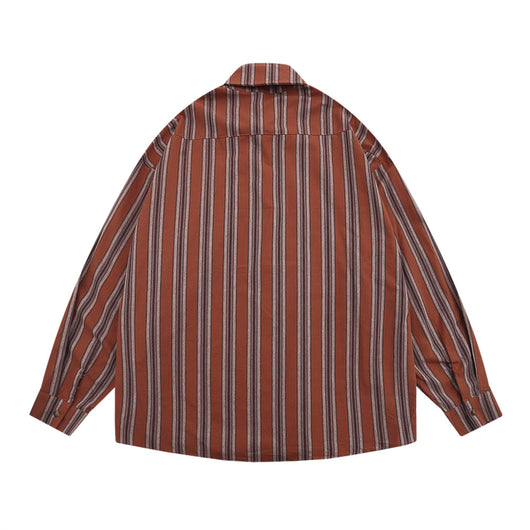 Camisa de Rayas Verticales Estilo Vintage Americano - Unisex Manga Larga - Image 17