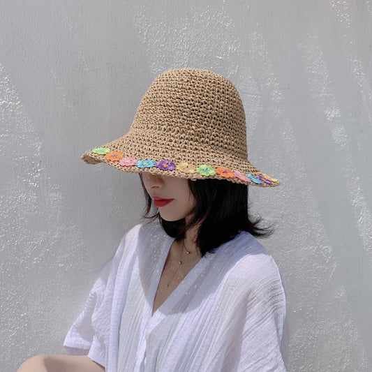 Sombrero Plegable con Flores para el Sol - Gorro Pescador Transpirable Playa