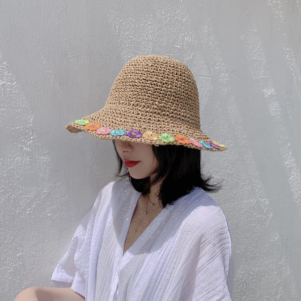 Sombrero Plegable con Flores para el Sol - Gorro Pescador Transpirable Playa
