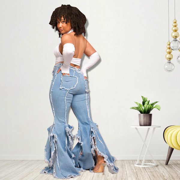 Jeans Rotos Ajustados con Diseño Hollow - Lavables y Cómodos