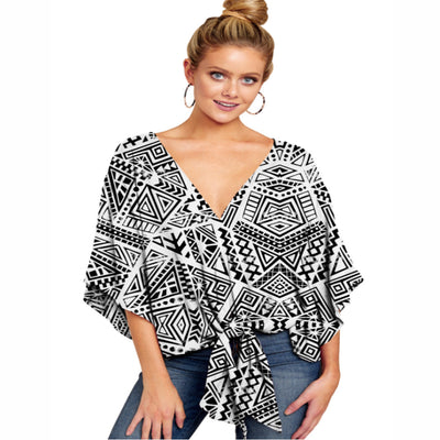 Blusa Leopardo Mujer con Nudo Floral y Mangas Murciélago - Oversize Verano - Image 14