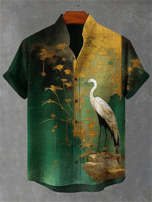 Polo Estampado Manga Corta con Cuello Alzado para Hombre - Image 13