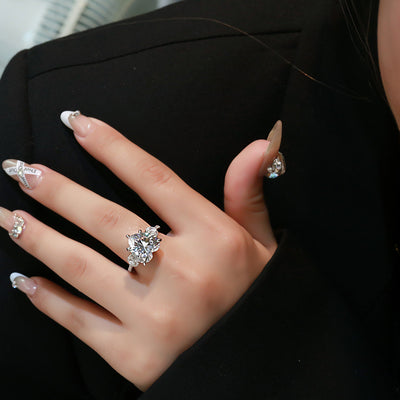 Anillo de Plata 925 con Corazón Incrustado de Diamantes 12mm - Image 6