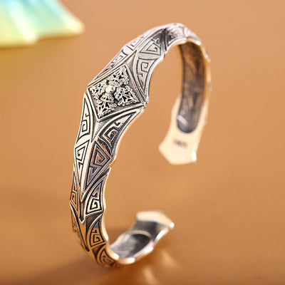 Pulsera Vajra Punk Plata para Hombre - Diseño Retro Personalidad