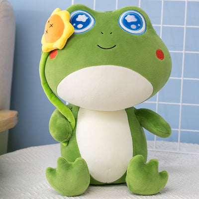 Almohada Decorativa de Algodón con Relleno de Plumón - Diseño Rana Ojos Grandes - Image 8