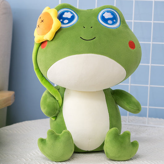 Almohada Decorativa de Algodón con Relleno de Plumón - Diseño Rana Ojos Grandes - Image 8