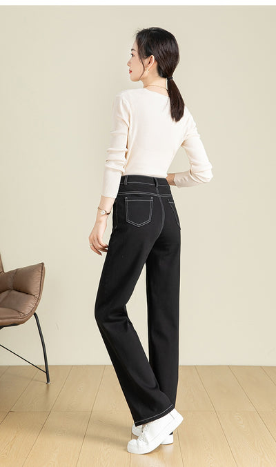 Pantalón Denim Cintura Alta Stretch Pierna Ancha - Image 17