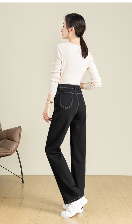 Pantalón Denim Cintura Alta Stretch Pierna Ancha - Image 17