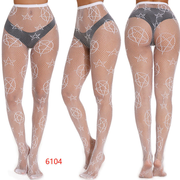 Medias de Red Elásticas con Estrella de Cinco Puntas - Estilo Europeo - Image 3