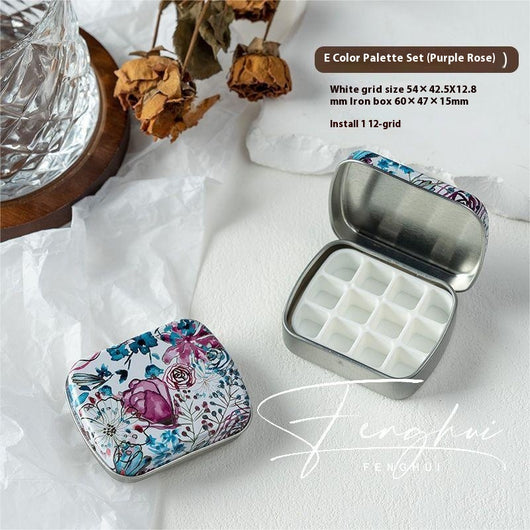Paleta de Manicura Acuarela Portátil 24 Colores en Caja de Metal - Image 10