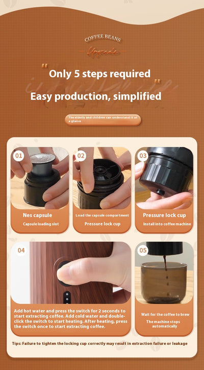 Cafetera de Cápsulas Portátil 3 en 1 con Calentamiento Inalámbrico - Image 9