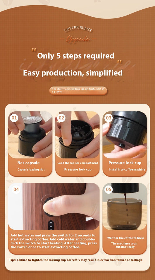 Cafetera de Cápsulas Portátil 3 en 1 con Calentamiento Inalámbrico - Image 9
