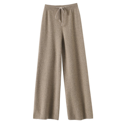Pantalones de Lana Cintura Alta Relajados de Corte Recto - Image 17